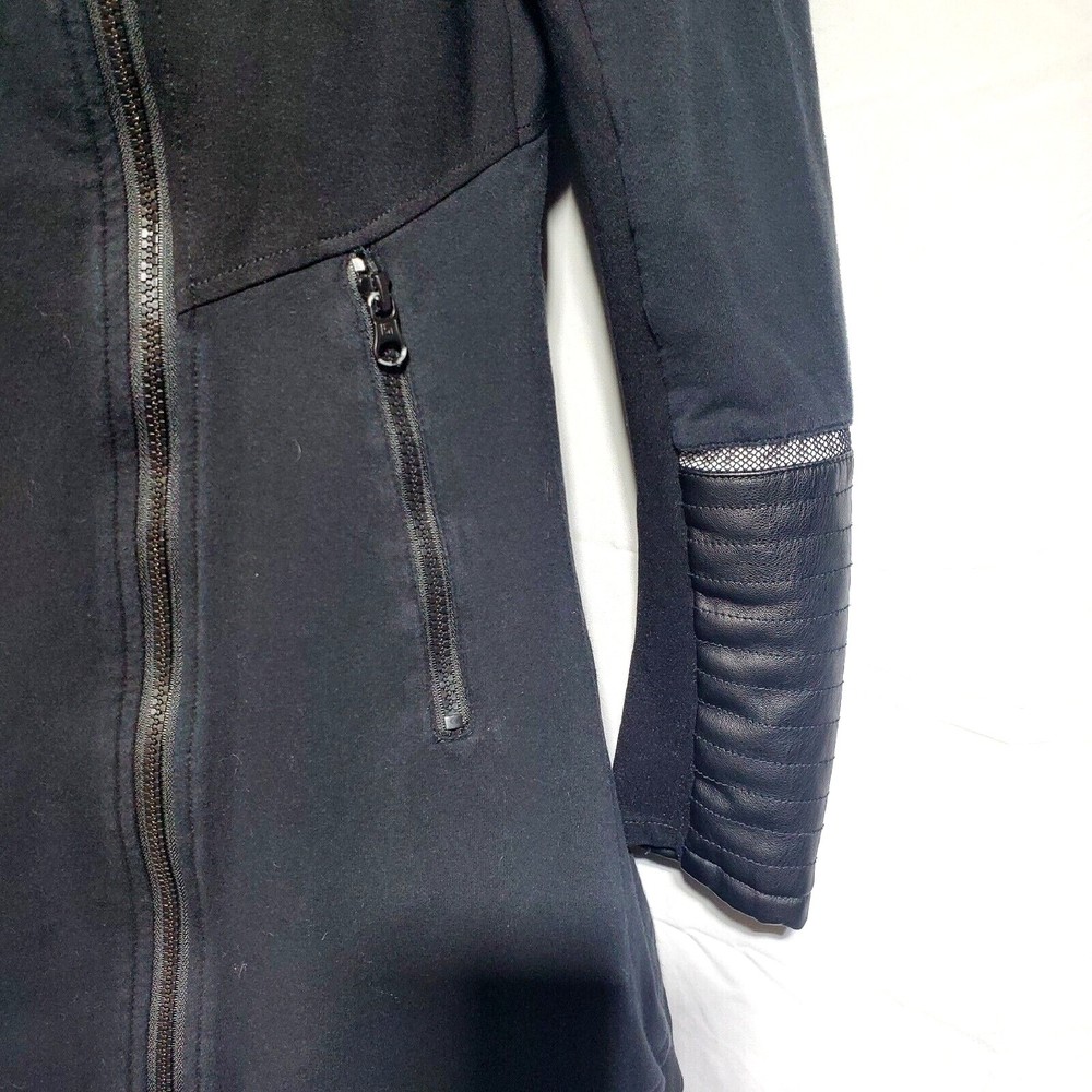 Blanc and Noir Asymmetrical Jacket with Reflective Hooded Women's Sz Medium - Picture 4 of 12